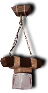 Люстра підвісна 117601 з натурального дерева на 1 лампу