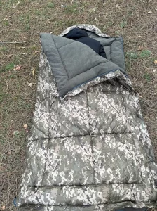 Спальний мішок на флісі для холодної погоди до -40°Зимовий метровий. Мішок ковдру Ботал, ширина 100см, піксель