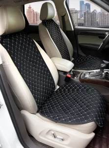 Накидки на сидіння авто з АЛЬКАНТАРИ (штучної замші). Сіра рядок. 2 передніх
