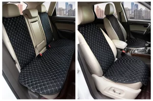 Накидки на сидіння авто з АЛЬКАНТАРИ (штучної замші). Сіра рядок. Комплект