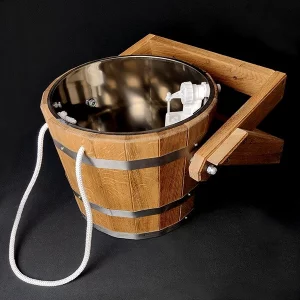 Відро-водоспад, дуб зі вставкою із нержавіючої сталі, 15 л