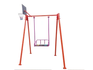 Гойдалки "Спорт -2" посилені з баскетбольним кільцем, широке сидіння з принтом.