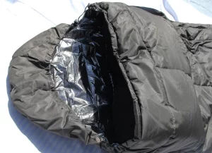 Спальник зимовий Термо до -40° Спальний мішок зимовий стьоганий з капюшоном Олива, Хакі з підкладкою Omni-Heat