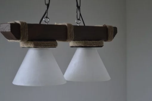 Люстра підвіс з натурального дерева на 2 лампи 117602/2