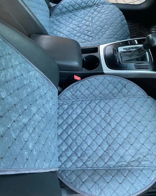 Накидки на сидіння авто з АЛЬКАНТАРИ (штучна замші). Сірі. 2 передних