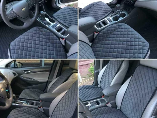 Накидки на сидіння авто з АЛЬКАНТАРИ (штучна замші). Чорні. 2 передних