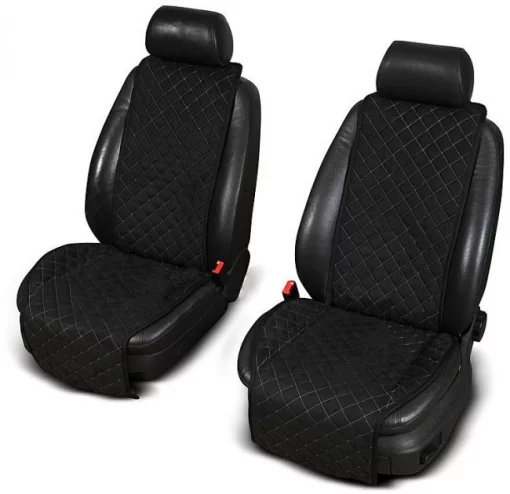 Накидки на сидіння з АЛЬКАНТАРИ (штучна замші). Чорні. Комплект