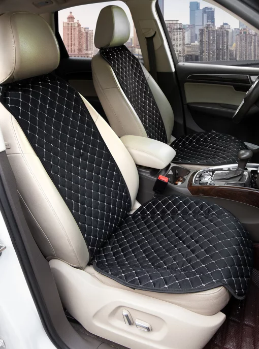 Накидки на сидіння авто з АЛЬКАНТАРИ (штучної замші). Сіра рядок. Комплект