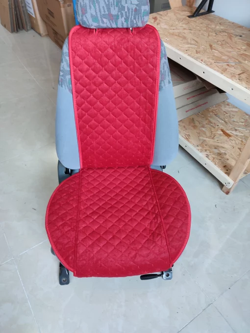 Накидки на сидіння авто з АЛЬКАНТАРИ (штучної замші). Червоні. 2 передніх