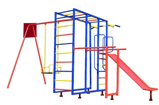 Дитячий ігровий комплекс для вулиці з гіркою та гойдалками