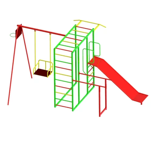 Дитячий ігровий комплекс для вулиці з гіркою та гойдалками