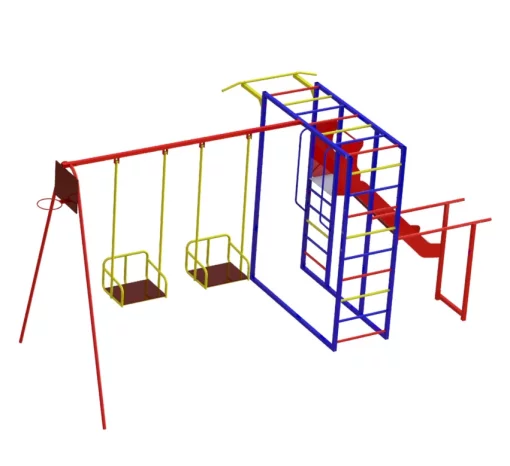 Спортивно-ігровий комплекс з гіркою і гойдалками вуличний