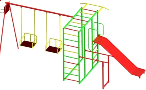 Спортивно-ігровий комплекс з гіркою і гойдалками для всієї родини