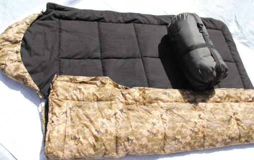 Спальний мішок на флісі для холодної погоди до -40°Зимовий метровий. Мішок ковдру Ботал, ширина 100см, піксель