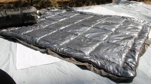 Спальник зимовий Термо до -40° Спальний мішок зимовий стьоганий з капюшоном Олива, Хакі з підкладкою Omni-Heat