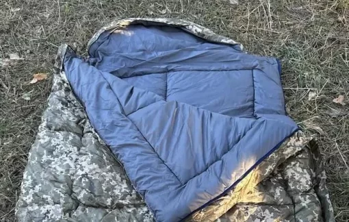 Теплий спальник зимовий піксель, метровий. Спальний мішок Ботал. Дуже широка, ковдра до -40