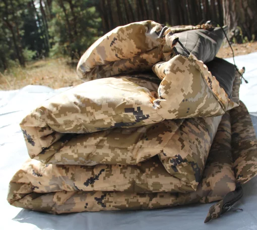 Спальник зимовий до -20° Спальний мішок зимовий широкий 85*205см з капюшоном спальник ковдра Піксель