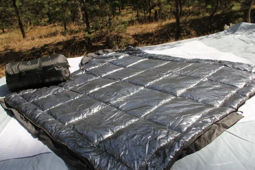 Спальник зимовий Термо до -40° Спальний мішок зимовий стьоганий з капюшоном Олива, Хакі з підкладкою Omni-Heat