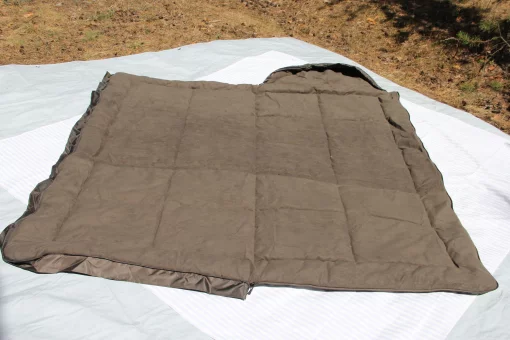 Спальний мішок з флісом ЗИМА (ковдра з капюшоном) до -40, теплий, Олива